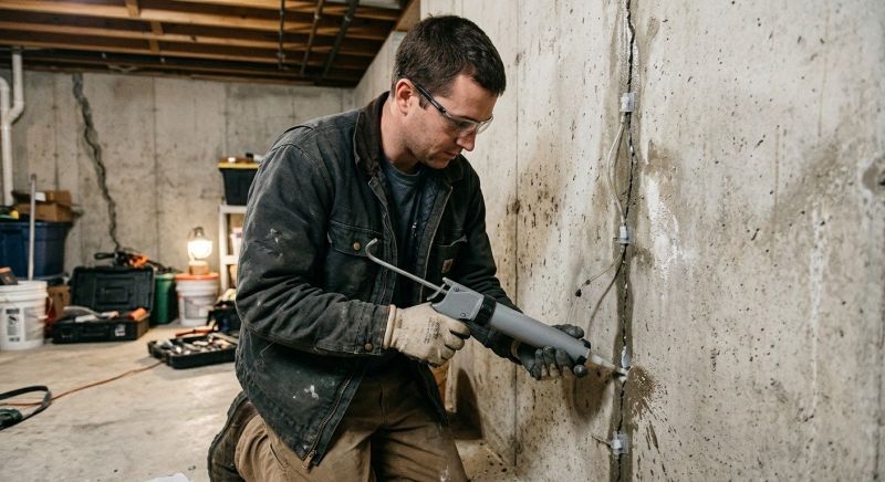 Basement Crack Repair in Dedham, MA