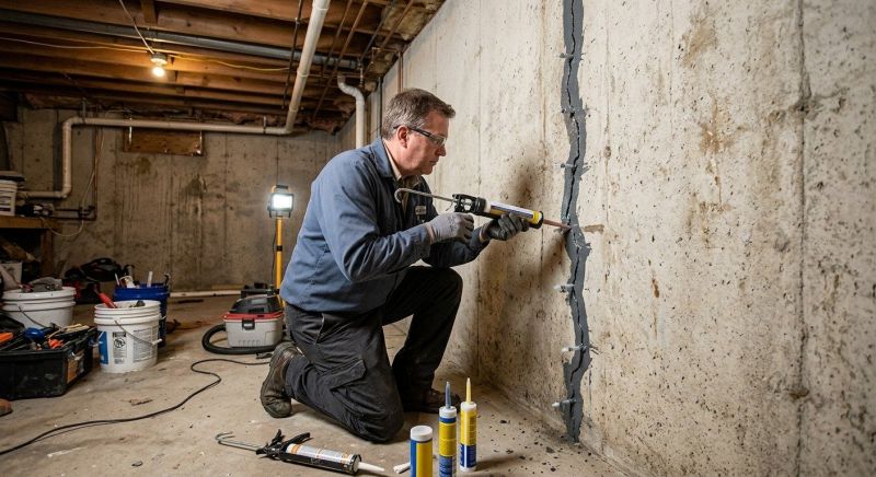 Basement Crack Repair in Dedham, MA
