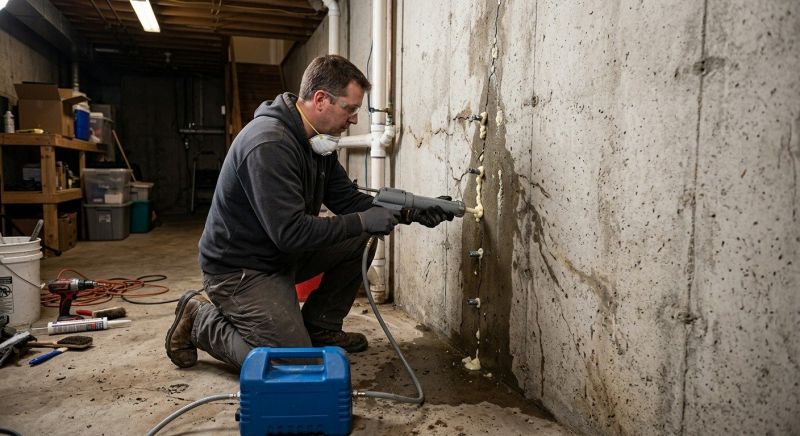 Basement Crack Repair in Dedham, MA