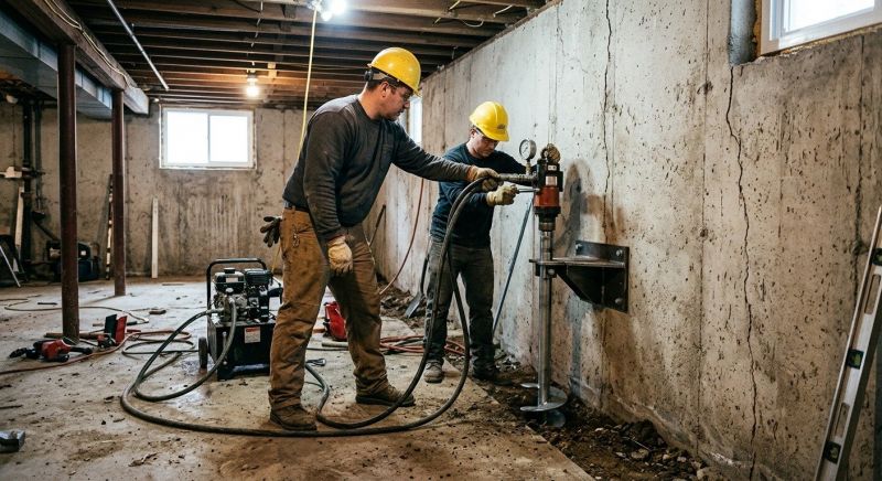Basement Stabilization in Dedham, MA
