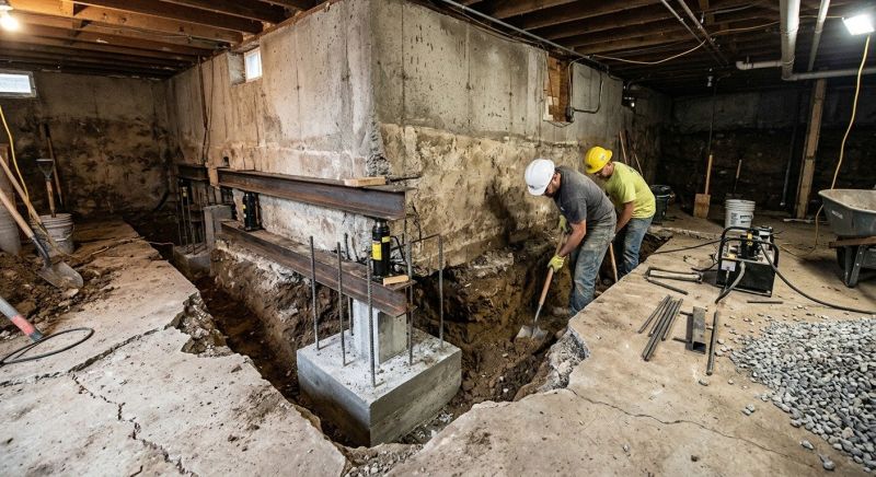 Basement Underpinning in Dedham, MA