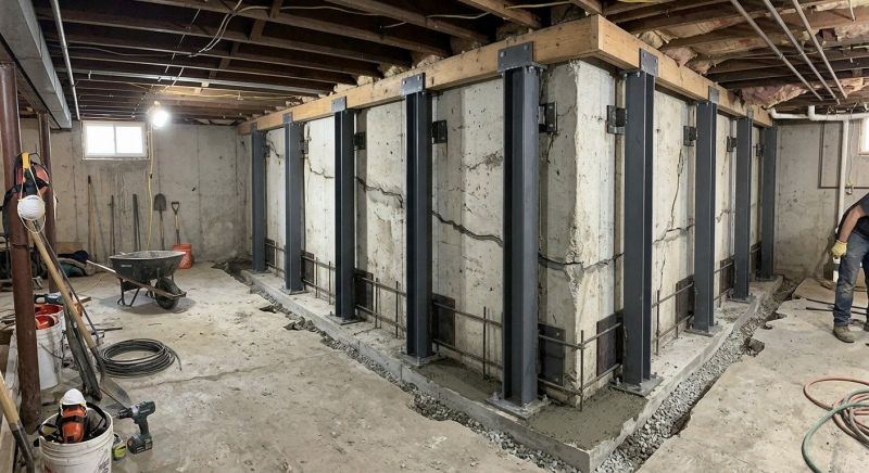 Basement Underpinning in Dedham, MA