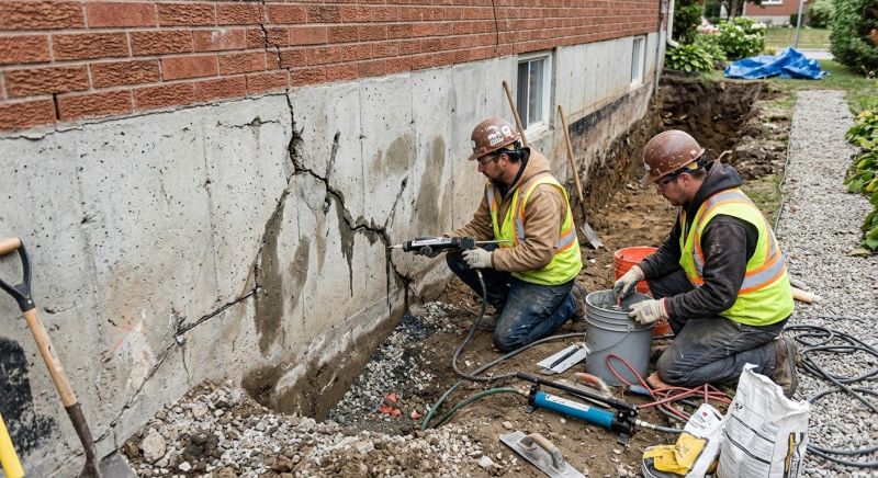 Cracked Foundation Repair in Bellingham, MA