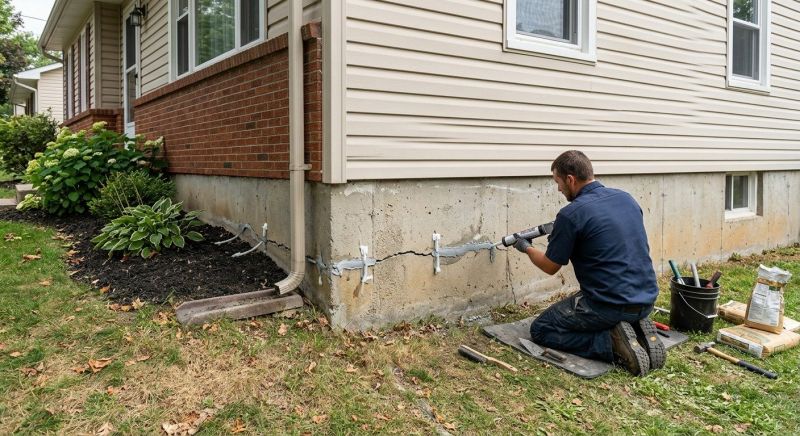 Cracked Foundation Repair in East Walpole, MA