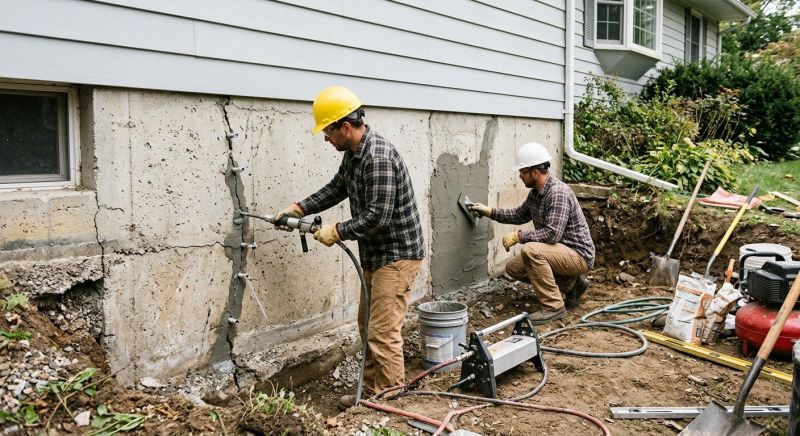 Cracked Foundation Repair in Framingham, MA