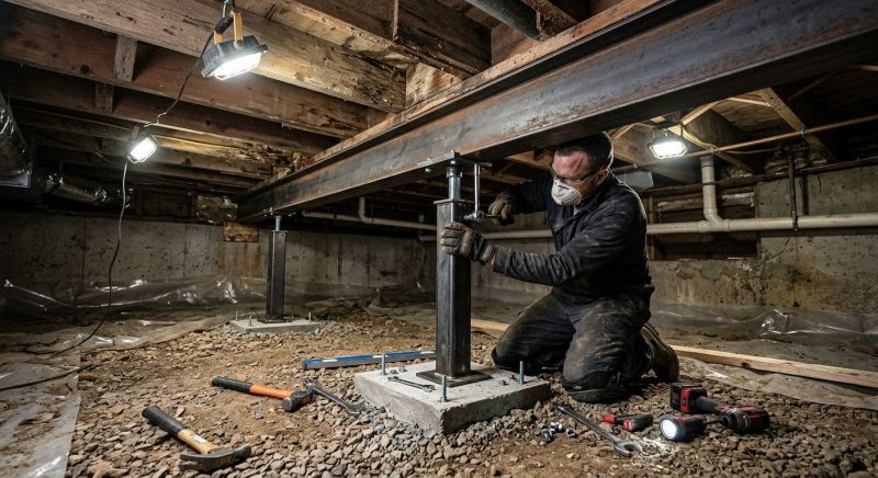 Crawlspace Structural Repair in Dedham, MA