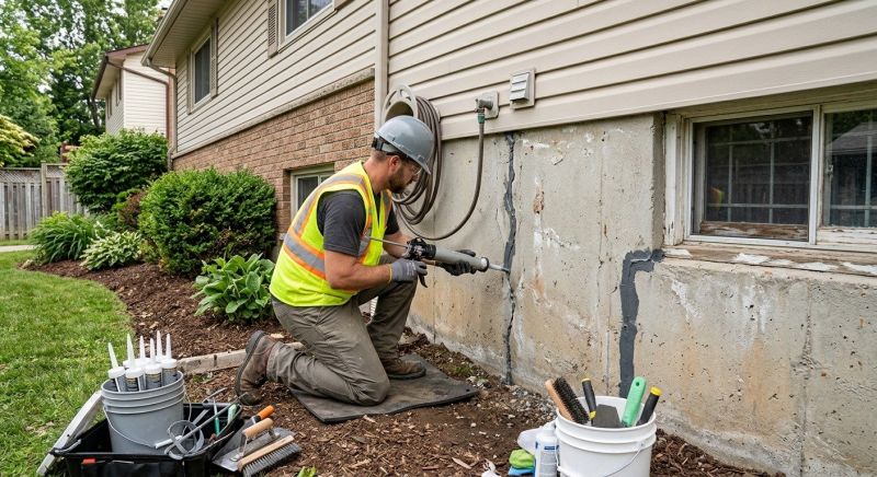 Foundation Crack Sealing in Dedham, MA