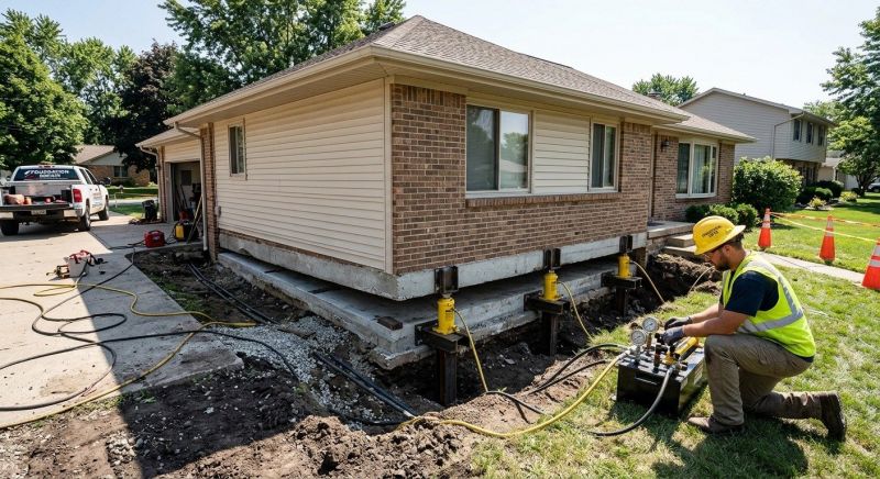 Foundation Lifting in Burlington, MA