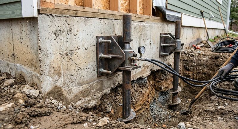 Foundation Pier Leveling in Dedham, MA