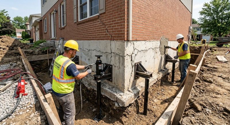 Foundation Pier Repair in Dedham, MA
