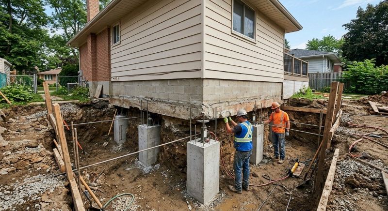 Foundation Underpinning in Dedham, MA