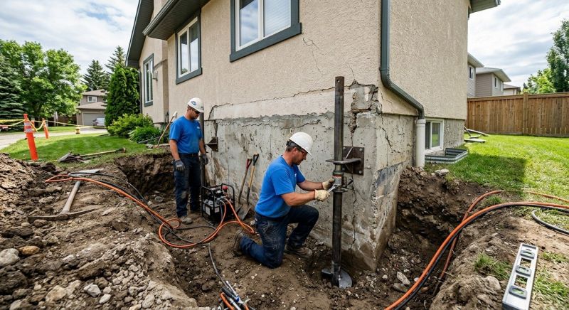 Helical Piers Installation in Dedham, MA