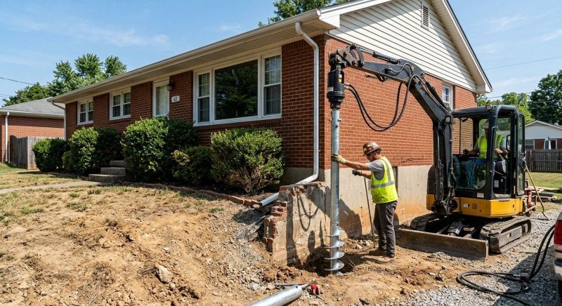 Helical Pile Installation in Dedham, MA