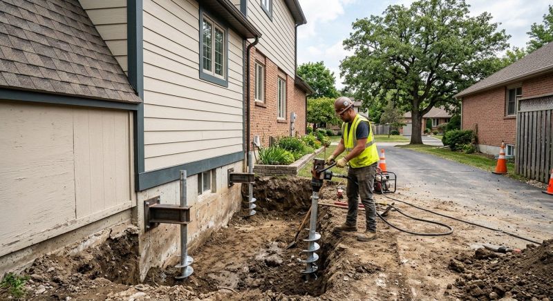 Helical Pile Installation in Dedham, MA