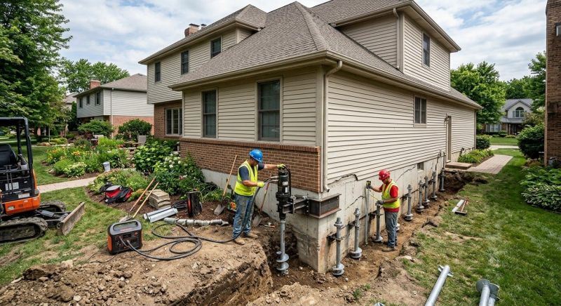 Helical Pile Installation in Dedham, MA