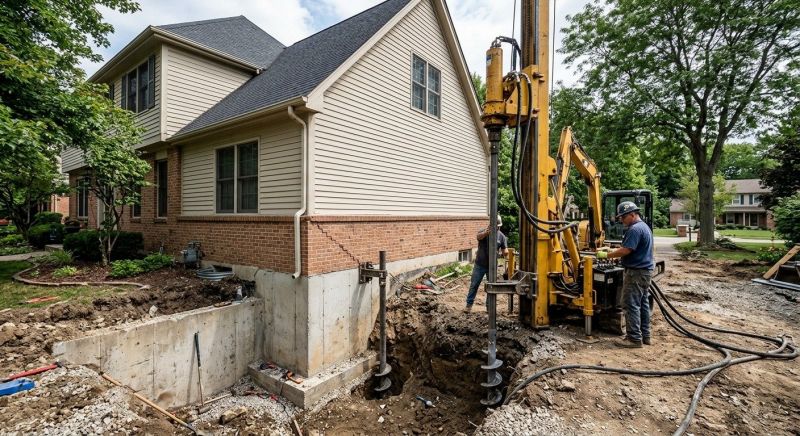 Helical Pile Installation in Dedham, MA