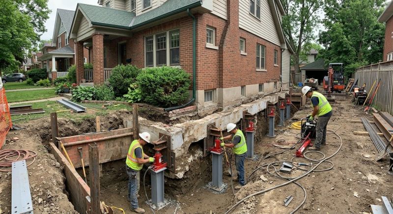 House Underpinning in Dedham, MA