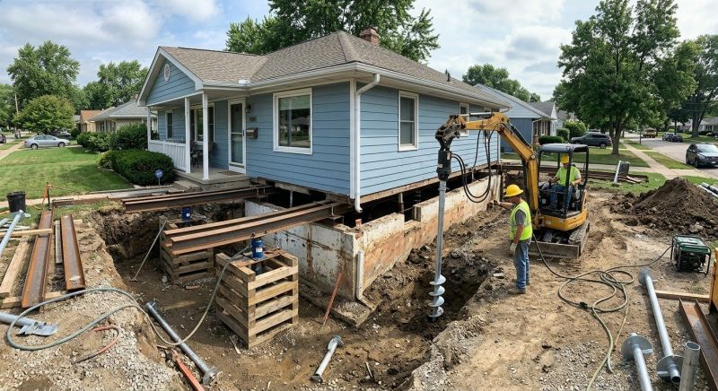 House Underpinning in Dedham, MA