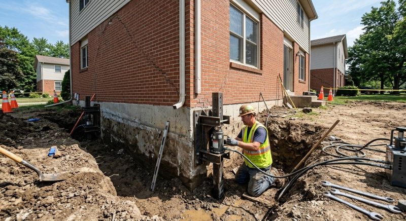 Sinking Foundation Repair in Canton, MA