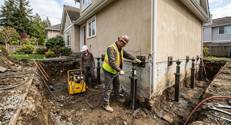 Sinking Foundation Repair in East Bridgewater, MA