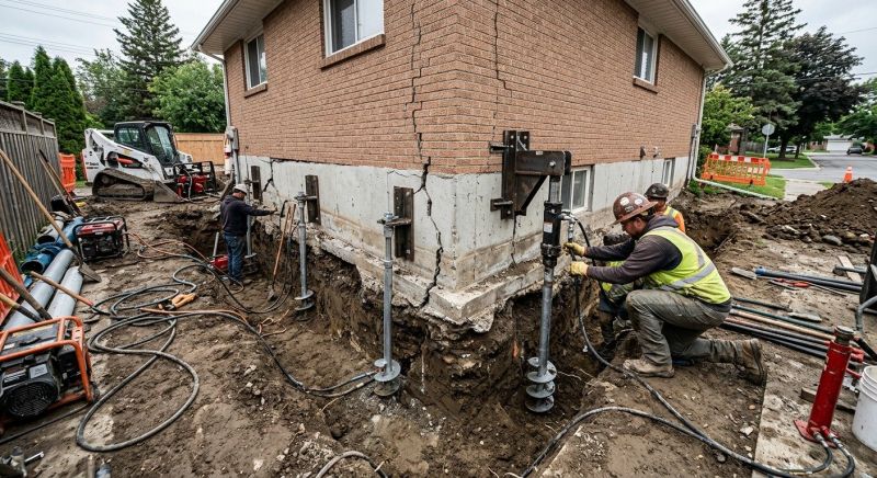 Sinking Foundation Repair in Hanson, MA