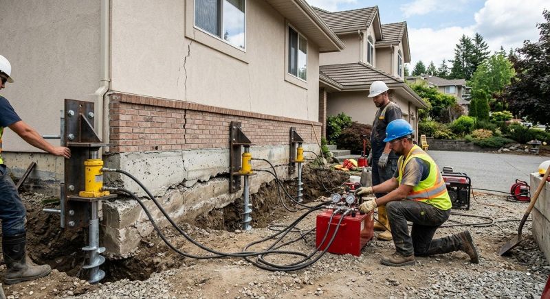 Sinking Foundation Repair in West Roxbury, MA