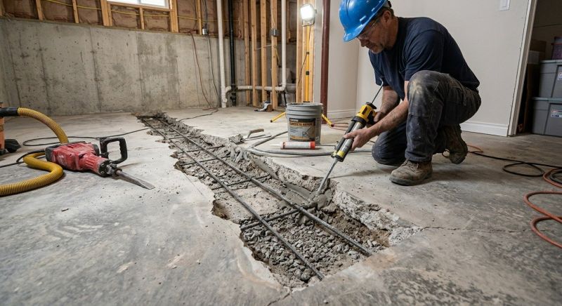Slab Foundation Repair in Dedham, MA